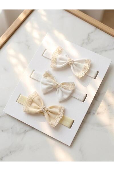 Bebila Baby Baby Girl Bandana Set of 3 Elasticized Mevlütlük Set Photo Shoot ...