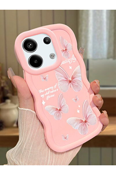 ucuc Redmi Note 13 Pro 5G Uyumlu Pembe Silikon Kılıf Kamera Korumalı Darbe Em...
