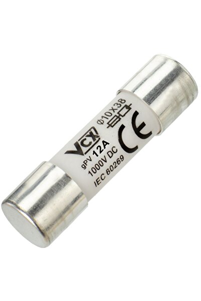 vcx Set of 10 cylindrical gPV fuse links 12A 1000V DC 10x38mm