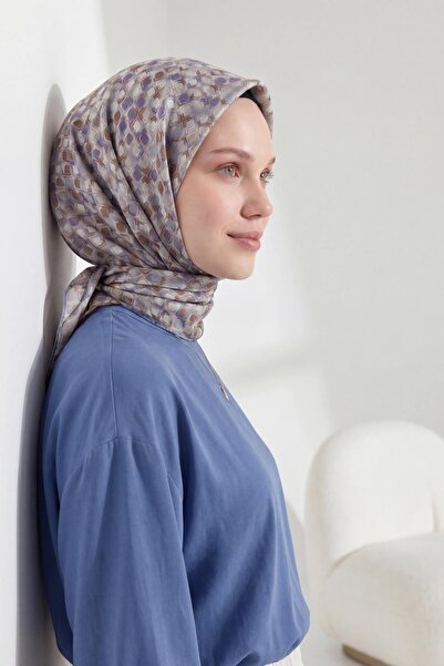 Silk Home وشاح ناعم ريترو موزايك رمادي 90x90