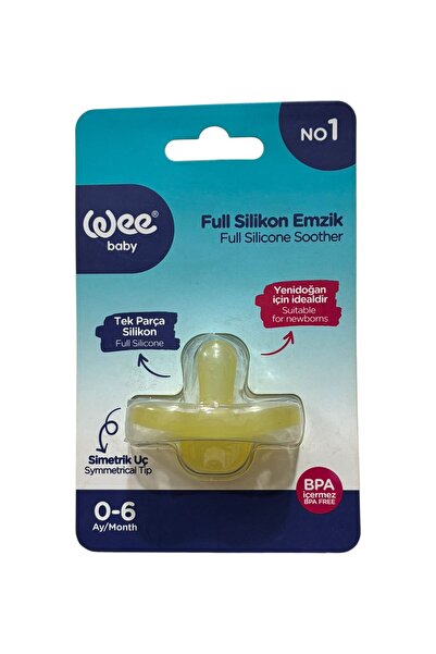 Wee Baby Full Silicone Pacifier Yellow 0-6 Months No:1