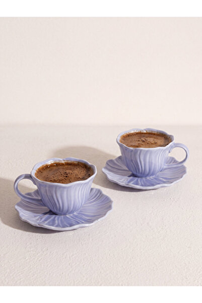 LC Waikiki Set de 2 cești de cafea din porțelan cu model, 90 ml