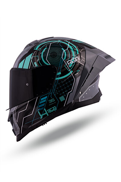 Origine Etna Cyberpunk Mavi-Gri Kask ( Güneş Vizörlü )