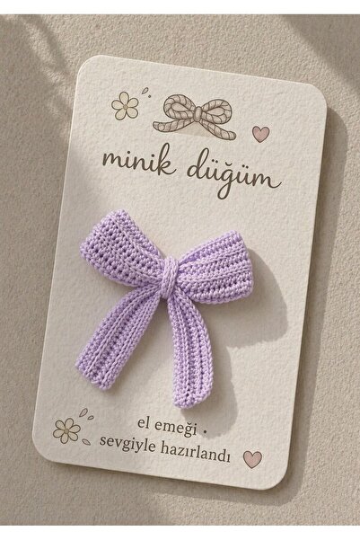 Minik Düğüm Klipsli Lila Fiyonk Toka