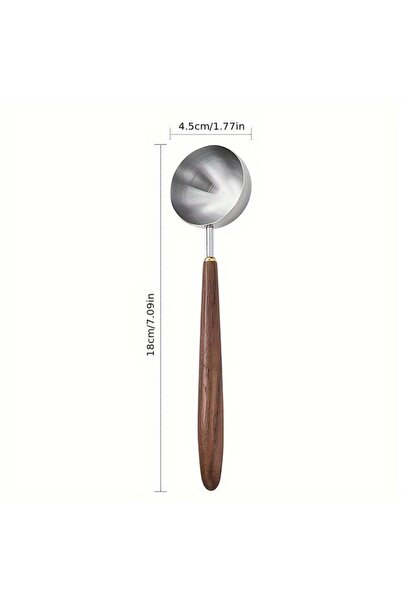 Choice3 Silvery-L-25ml 30ml Walnut Wood Coffee Scoop Stainless Steel Long Han...