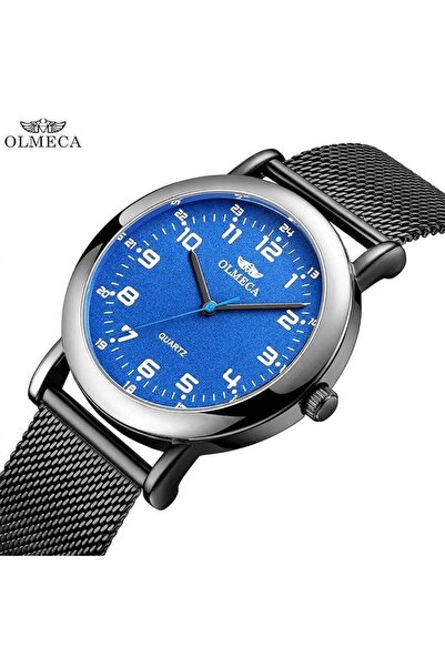 Olmeca Wristwatch with Blue Dial and Mesh Bracelet Brand Oulmica Model Number...