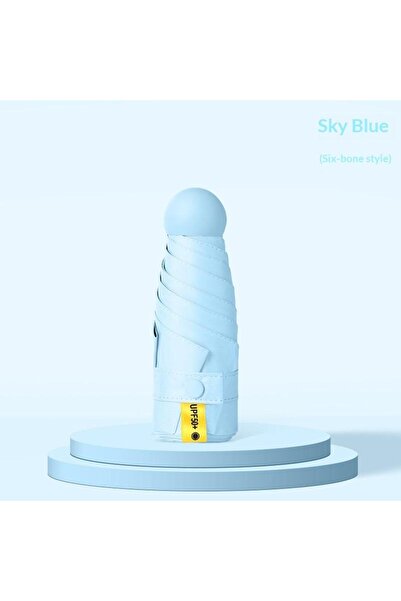 Choice9 Blue Compact Travel Mini Umbrella Uv Protection Umbrella 5 Fold Ultra...
