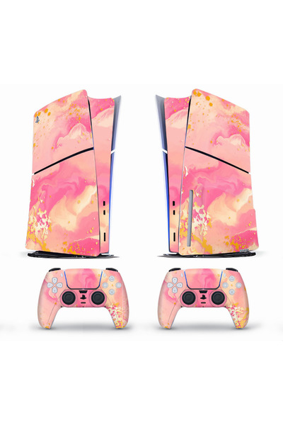 NITOPLAY Console and Two Controllers Sticker for Playstation 5 Slim Disc Edit...