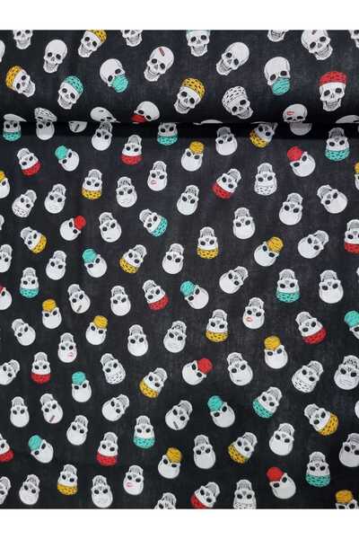 daisy star Poplin Kumaş ( Kurukafa desen 50 x 170 )