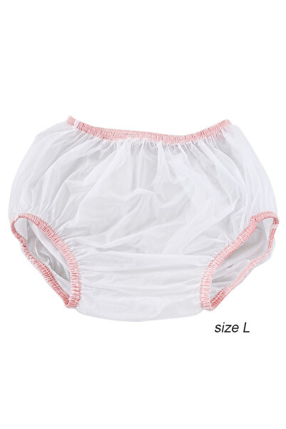 Choice4 PINK L Premium PVC Adult Diaper Cover, Adult Incontinence Pants, Wate...