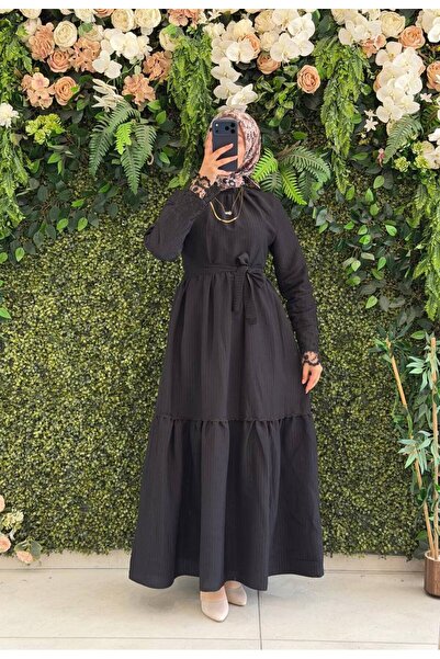 Moda Fatma Keten Melis astarlı Elbise