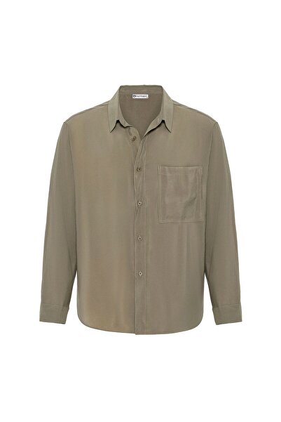 S13 Store Oversize Long Sleeve Single Pocket Modal Fabric Shirt