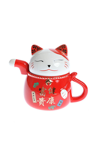 meli melo Red mug with cat 420 ml
