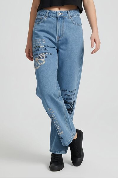 Don't Call Me Jennyfer Women Straight Fit Graphic Print Non-Stretchable Denim...