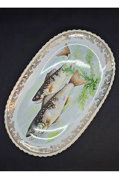 Fransız Limoges Porcelain Kayak Tray 37X22 cm