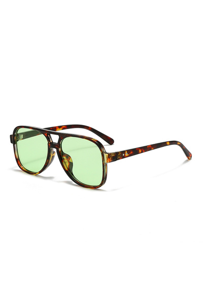 Choice8 demi green 1/4pcs Double Bridge Vintage Square Sunglasses Retro Class...