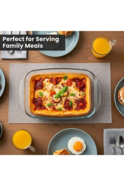 3Diamonds Glass Baking Dish Size 1.6L for Cooking, Baking and Roasting, Square Casserole Dish, Baking Tray is 100% Borosilicate Glass, BPA Free, Microwave and Dishwasher Safe loaf tray, Oven Tray