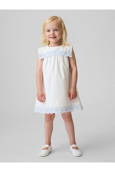 GAP Kız Bebek Beyaz Eyelet Sailor Elbise