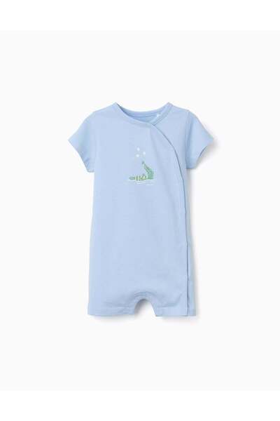 Ziddy Cotton Romper With Crocodile Print For Newborn And Baby Boys Blue