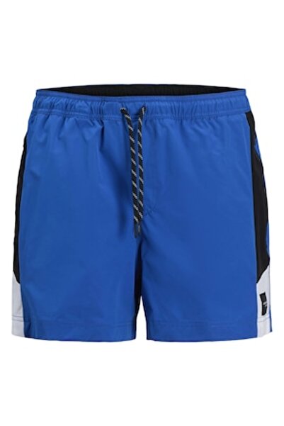 Jack & Jones Șorturi de baie simple, Alb, Negru, Albastru regal, S