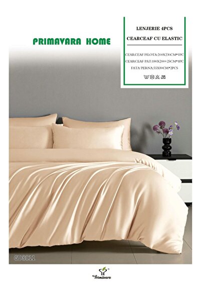 Primavara 4-Piece Soft Touch Satin Lingerie with Stretchy Bed Sheet