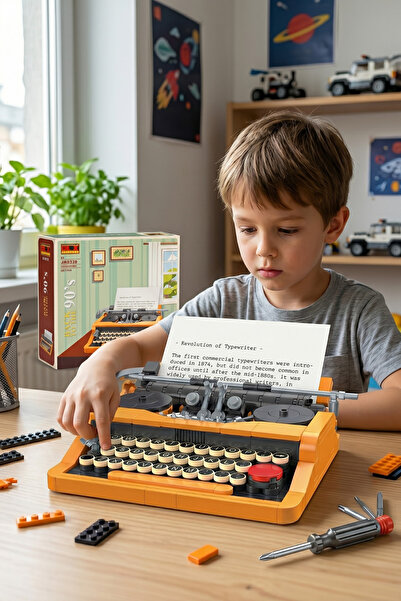 craftivio 254 Piece Retro Mechanical Typewriter Building Blocks Set (Ages 6+)