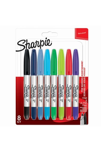 Sharpie قلم تحديد دائم ذو طرفين 8 قطع بألوان متنوعة / 2065409