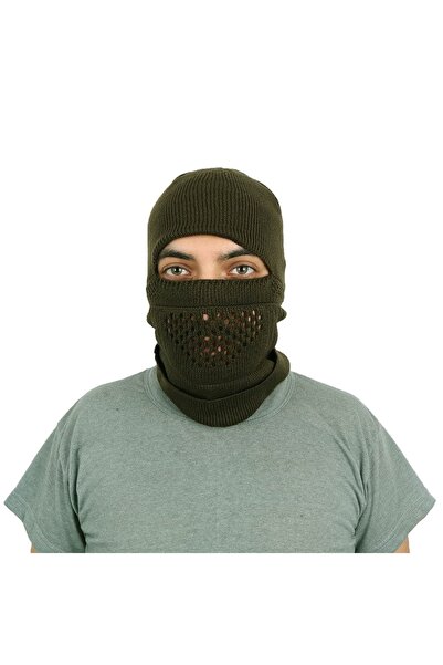 KORDAK Khaki Snow Mask - Knitted Beanie