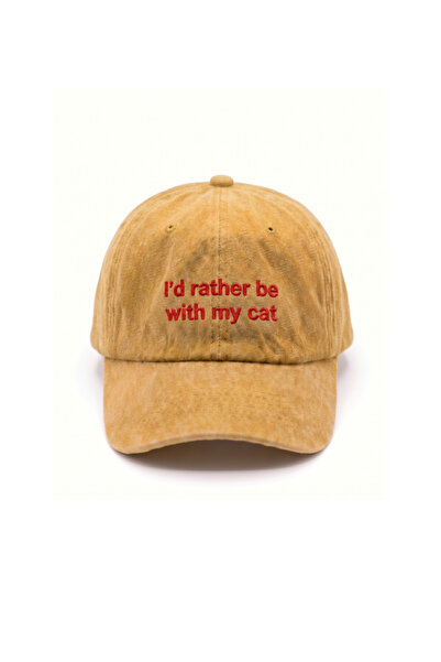 Tresore I'D Rather Be with My Cat Embroidered Hat / "I'D Rather Be with My Ca...