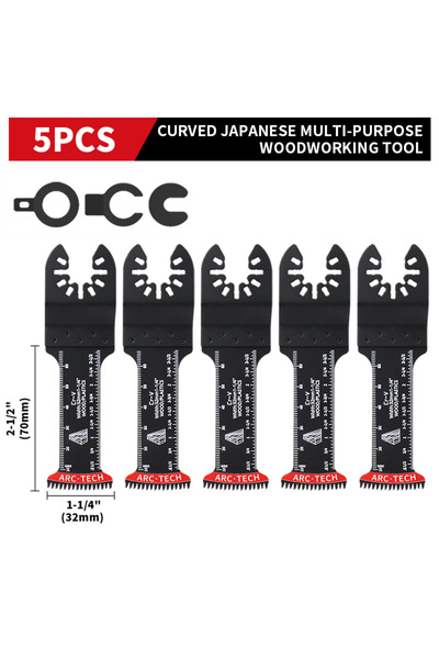 choice2 SET2 Oscillating Multi Tool Blades Japanese Teeth Arc Tech Curved Woo...