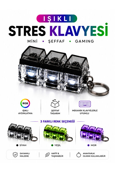 MİNDO Işıklı 3'lü Mini Klavye Anahtarlık