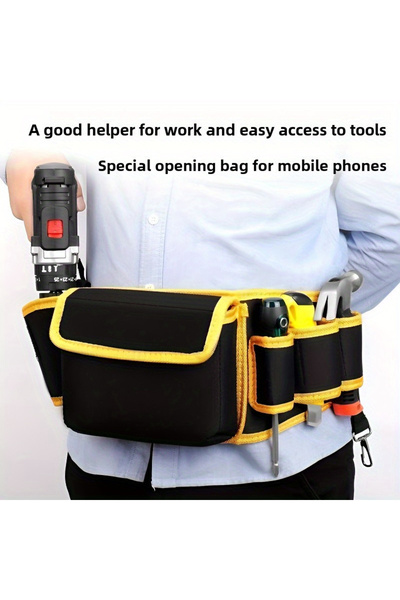 Choice Yellow Heavy Duty Multi-Function Tool Waist Bag Wear-Resistant Multi-P...