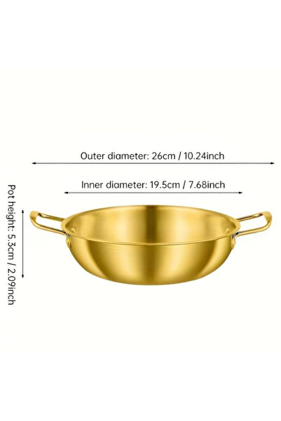 Choice Yellow Korean-Style Hot Pot Golden Pot Korean Instant Noodle Pot Stain...