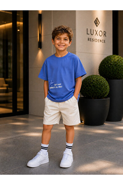 nk kids 4-8 تي شيرت صيفي أزرق