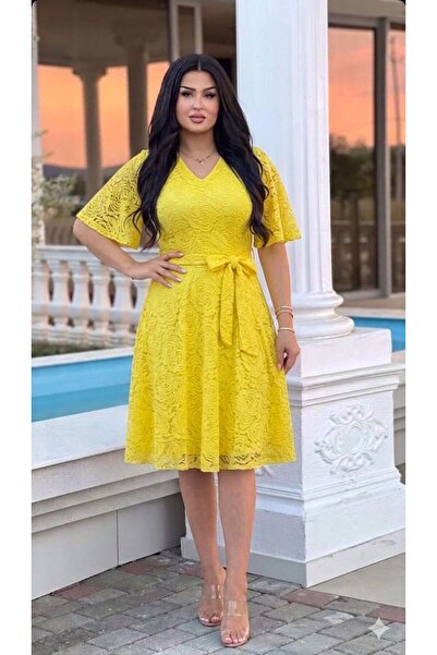 CİXAPLE Flared Lace Dress