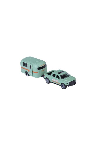 MEGA City Car Çek Bırak Karavanlı Die Cast Araba Yeşil