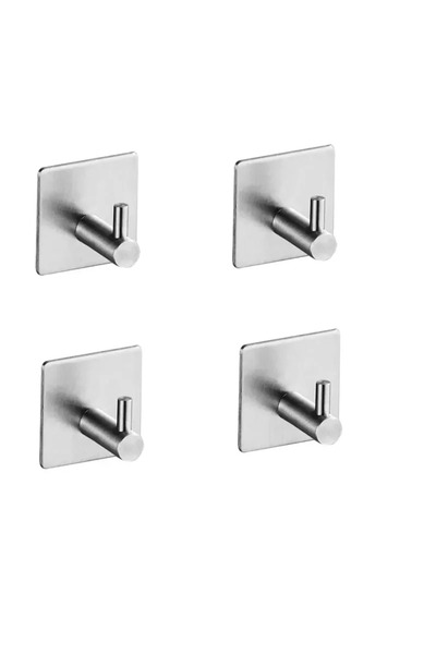 Choice3 خطافات حائط لاصقة فضية اللون من silvery4P، 1/2/4 قطع، خطافات متينة مق...