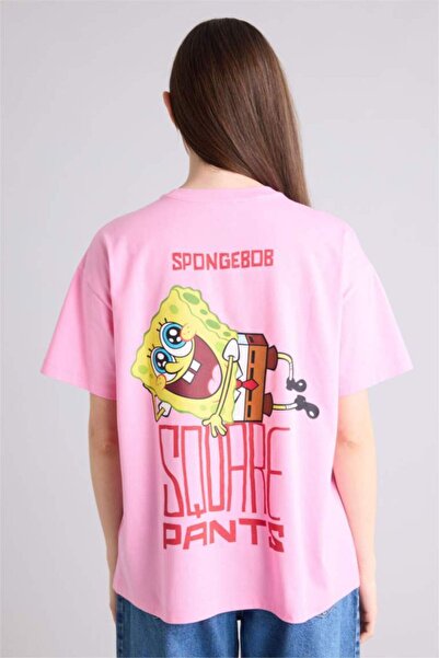 DeFacto 100% Cotton Spongebob Oversized Short Sleeve T-Shirt