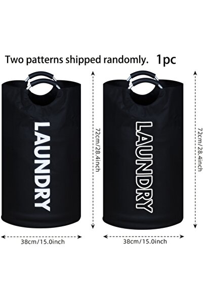 Choice 1pc Black Laundry Bag With Handles 28 Inch Tall Collapsible Clothes Ha...