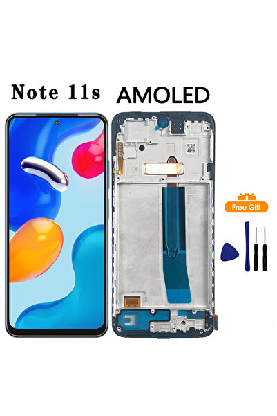 choice2 شاشة AMOLED جديدة 11S مع إطار لهاتف Redmi Note 11 11S، شاشة لمس مع مح...