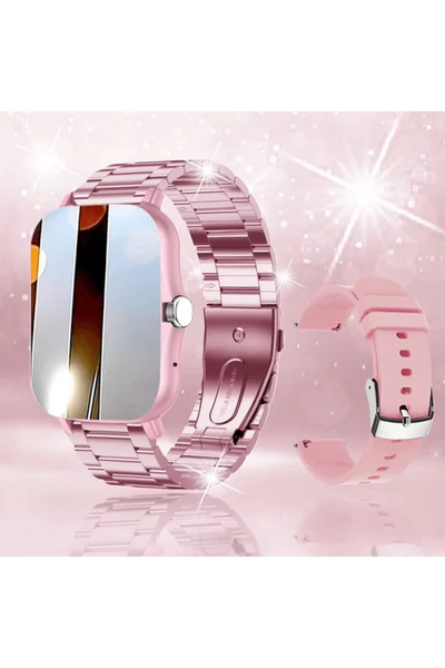 Choice7 ساعة ذكية Pink20Szstrap 2026 الجديدة مع ميزة الاتصال عبر البلوتوث وإش...