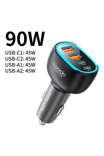choice2 شاحن سيارة صغير توكي 90 واط و120 واط بتقنية Qi2.2 وUSB C PD PPS QC لل...
