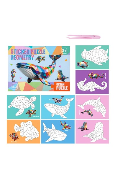 choice2 Style E Paper 3D Geometric Sticker Books Educational Toys Montessori ...