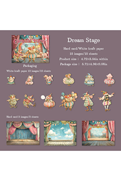 Choice6 حزمة واحدة من ملصقات D Dream Stage بتصميم حفلات الكرنفال، مصنوعة من ا...