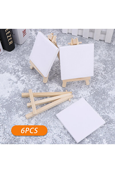Choice1 6pcs 3pcs/6pcs Mini Canvas And Easel Set Mini Canvas Panels Mini Wood...