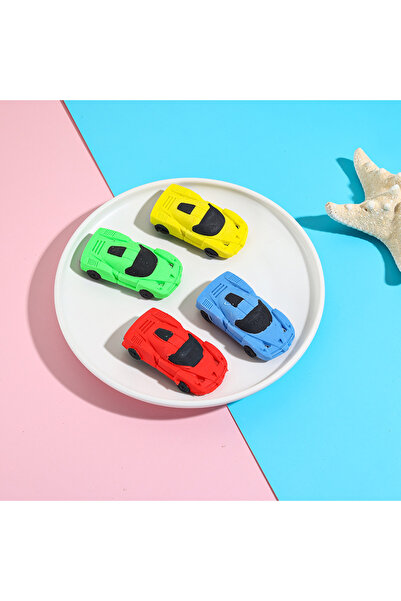 Choice Random 4Pcs 1/4/36 Pieces of Creative Cartoon Car-Shaped Erasers in Ra...