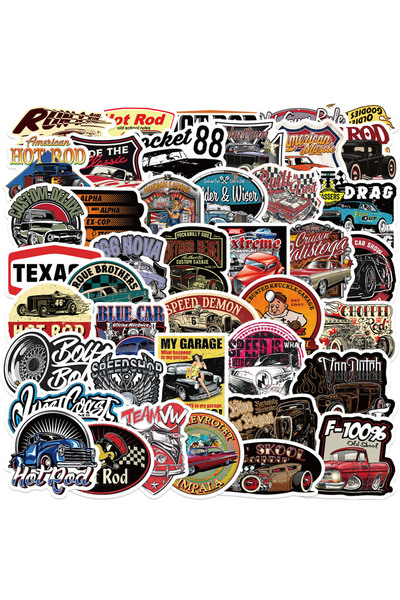 Choice 50PCS 50PCS Fun Retro vintage car Graffiti Stickers Scrapbooking Colla...