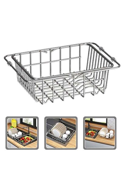 Generic Extendable Sink Drain Basket, 201 Stainless Steel Over Sink Colander,...