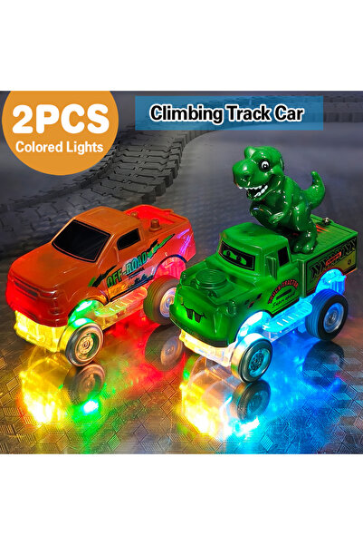 Choice Cars(2PCS)-Dino Tracks Cars Replacement, Flex Track Race cars for Magi...