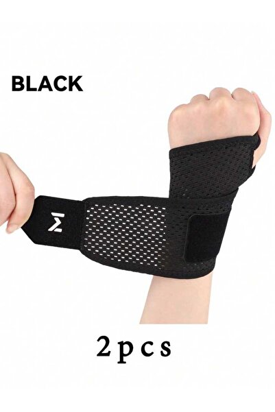 Choice1 2pcs 2pcs Adjustable Wrist Strap Sports Wrist Support Brace Black Wei...